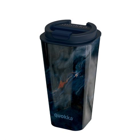 Quokka Vaso Cafe Doble Pared - Plastična šalica s dvostrukim stijenkama 450 ml (Dark Stone)