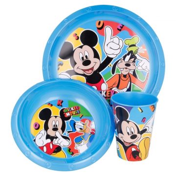   Mickey Mouse - Set posuđa (tanjur, zdjela, šalica 260 ml) (plava)