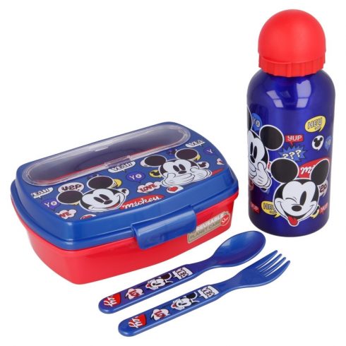 Mickey Mouse - Set kutija za ručak, boca za vodu od 400 ml, pribor za jelo