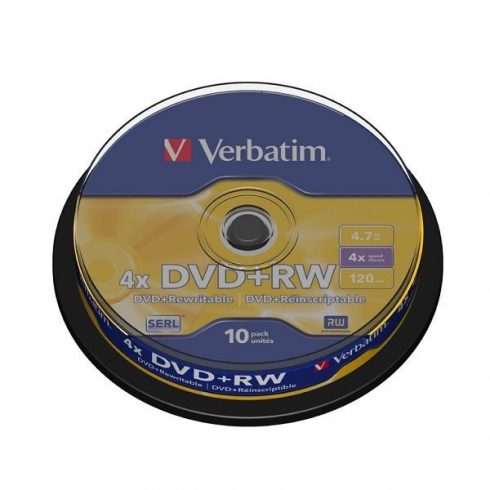 VERBATIM DVD+RW 4,7GB/ 4x/ 10pak/ vreteno