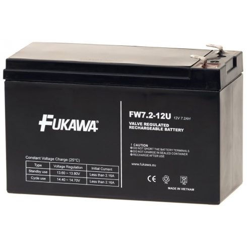 FUKAWA olovna baterija FW 7.2-12 F1U za UPS APC/ AEG/ EATON/ Powerware/ 12V/ 7.2 Ah/ životni vijek 5 godina/ Faston F1-4.7mm