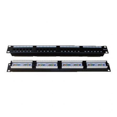 DATACOM Patch panel 19" UTP 24 priključka CAT6 DUAL 1U BK (4x6p)