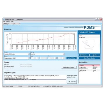   HwG HWg-PDMS 8 softver za praćenje s grafikonima i MS Excel izlazom, maks. 8 senzora