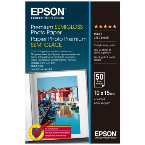 EPSON foto papir C13S041765/ 100x150 mm/ Premium Semigloss Photo / 50 listova