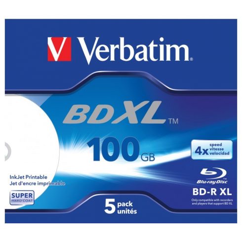 VERBATIM BD-R Blu-Ray XL 100GB/ 4x/ Za snimanje/ Jewel/ 5 pak.