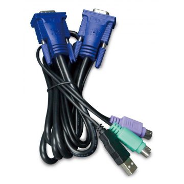   Planet KVM-KC1-1,8m KB/video/miš kabel s USB-om za KVM seriju 210, integrirani USB-PS/2 pretvarač