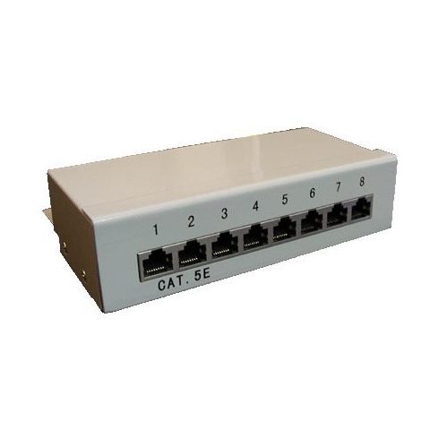 DATACOM Patch box STP 8 port CAT5E DUAL GY top notch / VL