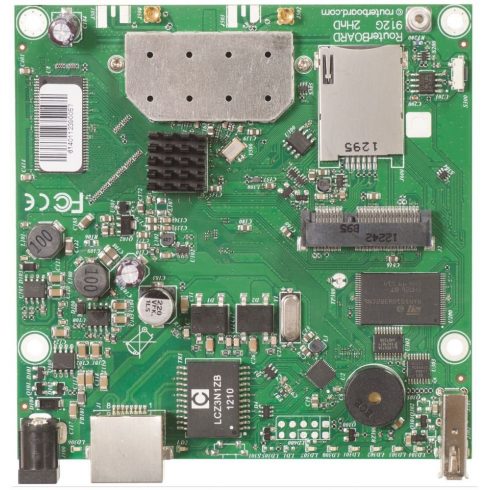 MikroTik RouterBOARD RB912UAG-2HPnD, 64MB, 802.11b/g/n, L4, 2xMMCX, 1xGLAN, miniPCIe, L4