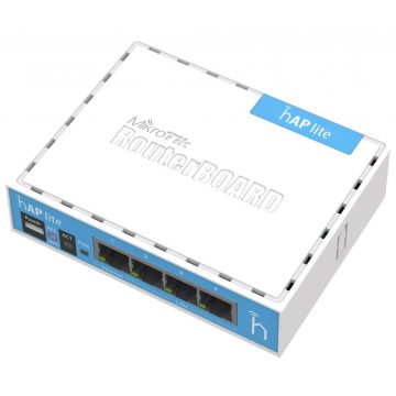   MikroTik, RouterBOARD RB941-2nD, hAP-Lite, 650Mhz CPU, 32MB RAM, 4xLAN, 2.4Ghz 802b/g/n, ROS L4, kućište, PSU