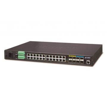   Planet IGS-6325-20T4C4X průmyslový L3 switch, 20x1Gb, 4x1Gb SFP, 4x10Gb SFP+, 2x power-in, -40~75°C, IP30, bez ventilatora