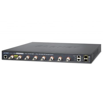   Planet LRP-822CS, COAX PoE switch, 8x 100Base-TX, 2x SFP/TP, IEEE802.3at, Web/SNMPv3, IGMPv3, QoS, VLAN