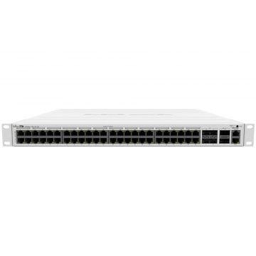   MikroTik CRS354-48P-4S+2Q+RM, 48x GbE PoE/PoE+, 4x 10 Gbps SFP+, 2x 40 Gbps QSFP+, 1x PSU, 1U, L5 (PoE budžet 800W)