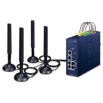   Planet dual 5G/LTE sigurnosni pristupnik, 2x WAN + 3x LAN, DI/DO, GPS, DIN, IP30, -40/+75°C, dual 9-54VDC