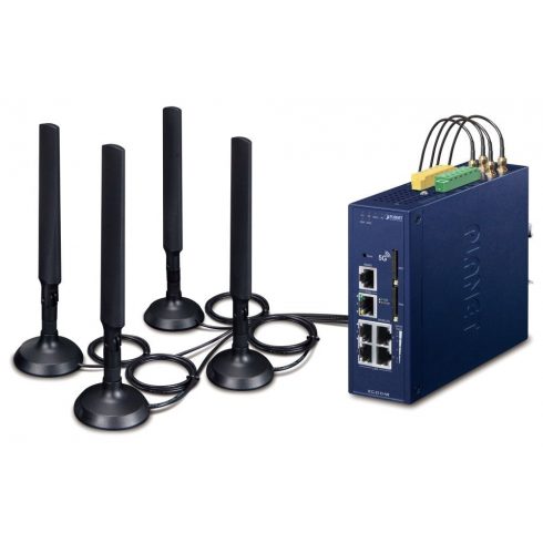 Planet dual 5G/LTE sigurnosni pristupnik, 2x WAN + 3x LAN, DI/DO, GPS, DIN, IP30, -40/+75°C, dual 9-54VDC