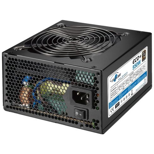 EUROCASE zdroj Eco+ 550W / 80+BRONZE / 12cm ventilator / PFC ATX 20/24pin / 6x SATA