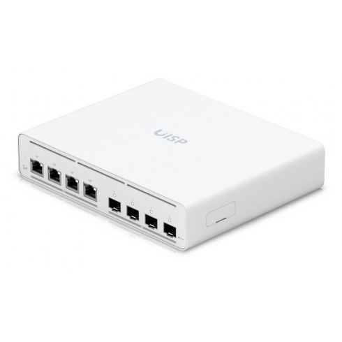 Ubiquiti UISP Switch Plus - 4x 2.5GbE, 4x SFP+, bez ventilatora, 4x PoE Out 27V (PoE budžet 160 W)