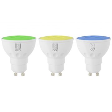   IMMAX NEO SMART set od 3x LED žarulje GU10 6W RGB+CCT boja i bijela, prigušljiva, Wi-Fi, TUYA