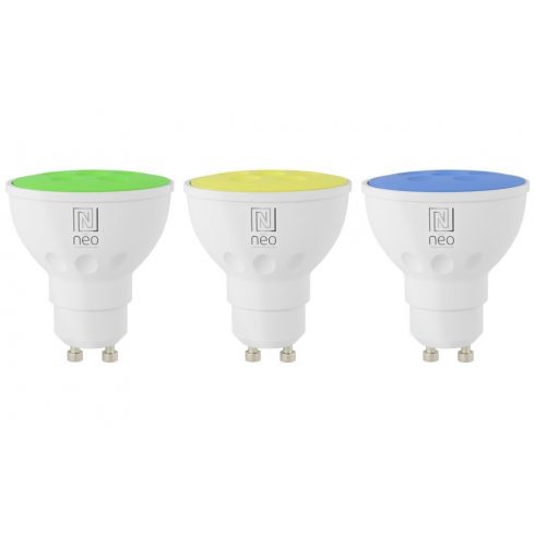 IMMAX NEO SMART set od 3x LED žarulje GU10 6W RGB+CCT boja i bijela, prigušljiva, Wi-Fi, TUYA