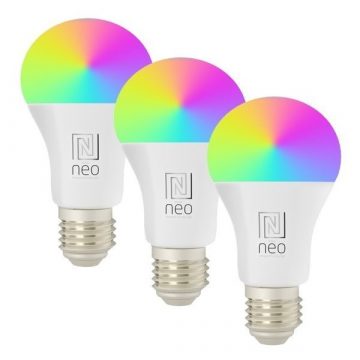   IMMAX NEO SMART set 3x LED žarulja E27 11W RGB+CCT boja i bijela, dimabilna, Zigbee, TUYA