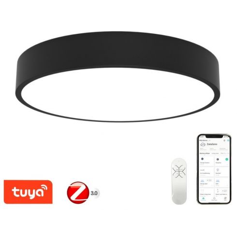 IMMAX NEO RONDATE SLIM SMART stropna svjetiljka 80 x 7cm 65W crna Zigbee 3.0, TUYA