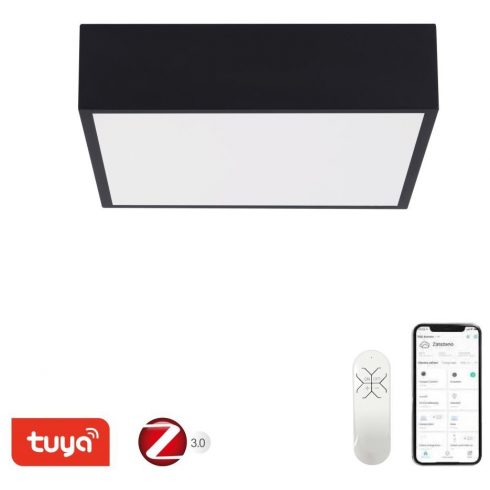 IMMAX NEO CANTO SLIM Smart stropna svjetiljka 28x28cm 22W 1610lm crna Zigbee 3.0, TUYA