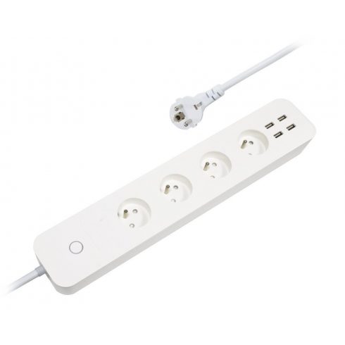 IMMAX NEO LITE SMART pametni produžni kabel/ 4x FR utičnica/ 4x USB/ IP20 zaštita/ Wi-Fi/ 1,5 m/ bijeli/ TUYA