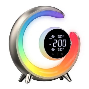   IMMAX LED noćna lampa PEACOCK sa satom/ RGB svjetlo/ 20W/ 400lm/ 5V/2.1A/ USB priključak/ zlatna