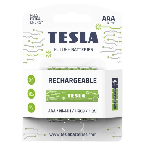 TESLA RECHARGEABLE+ punjiva baterija AAA Ni-MH 800mAh (HR03, mikroolovka, blister) 4 kom.