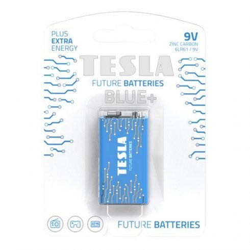 TESLA BLUE+ Zinc Carbon baterija 9V (6F22, blister) 1 kom