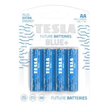   TESLA BLUE+ Zinc Carbon AA baterije (R06, olovka, blister) 4 kom