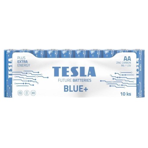 TESLA BLUE+ Zinc Carbon AA baterija (R06, olovka, folija) 10 kom