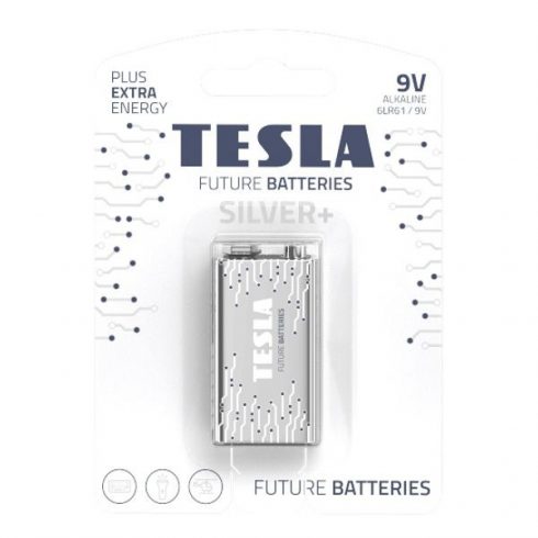 TESLA SILVER+ alkalna baterija 9V (6LR61, blister) 1 kom