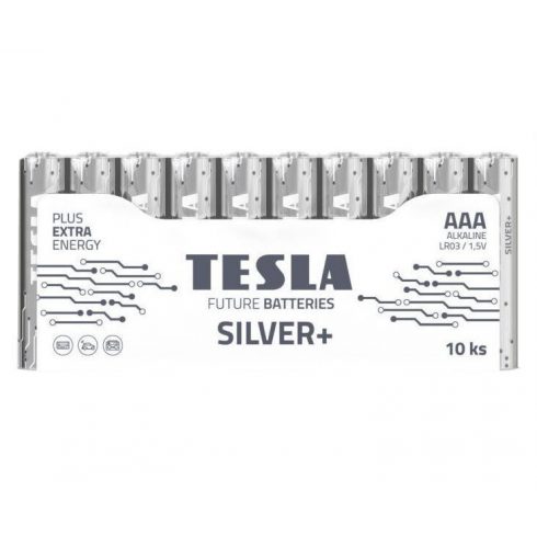 TESLA SILVER+ AAA alkalna baterija (LR03, mikroolovka, folija) 10 kom.