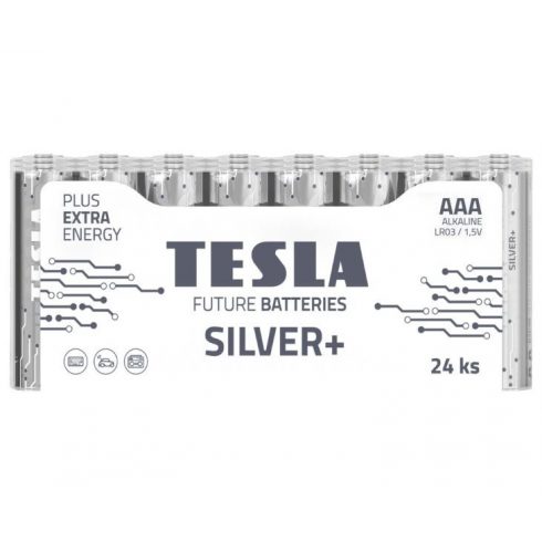 TESLA SILVER+ AAA alkalna baterija (LR03, mikroolovka, folija) 24 kom