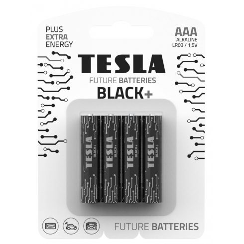 TESLA BLACK+ AAA alkalna baterija (LR03, mikroolovka, blister) 4 kom.