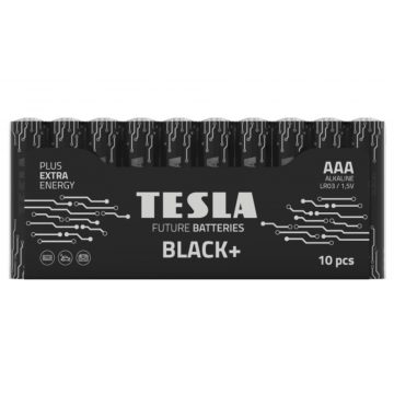   TESLA BLACK+ AAA alkalna baterija (LR03, mikroolovka, folija) 10 kom