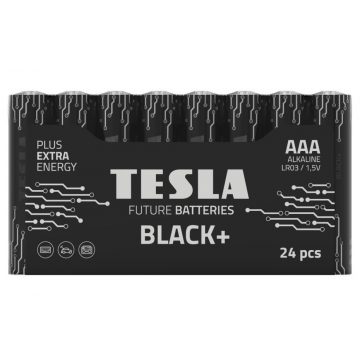   TESLA BLACK+ AAA alkalna baterija (LR03, mikroolovka, folija) 24 kom