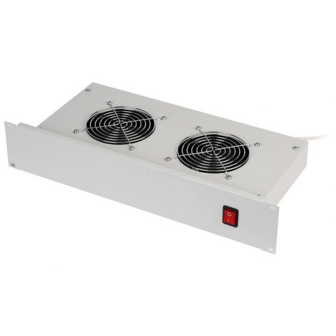 Triton 19" horizontalna ventilacijska jedinica, 2 ventilatora, 2U, 220 V / 30 W, bimetalni termostat, siva