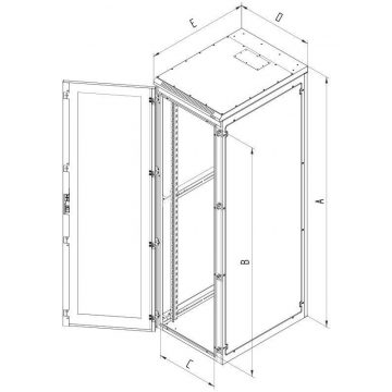   Triton 19' regal ormar 27U/600x600 IP54, 2 točke, za mon.chl.j.RAL7035