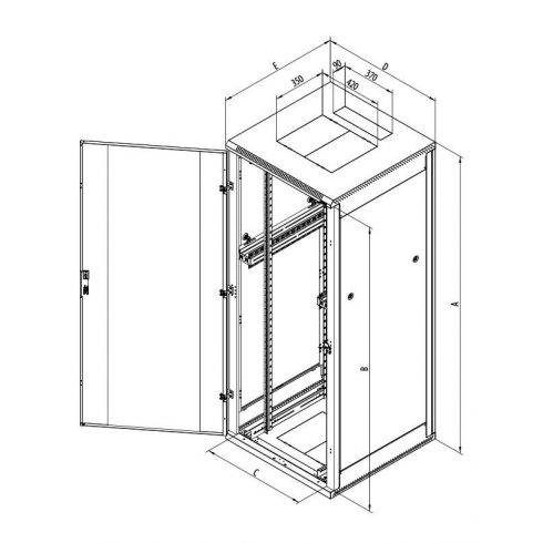 Triton 19" regal ormar 42U/800x900, perforirana metalna vrata