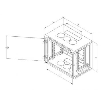   Triton 19" jednodijelni ormarić 12U/500mm uklonjivi bočni poklopci, perf. vrata od lima