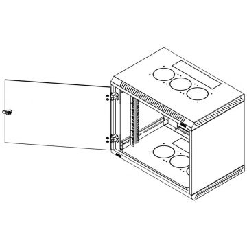   Triton 19' jednodijelni ormarić 15U/600mm izrez za ventilator RAL7035