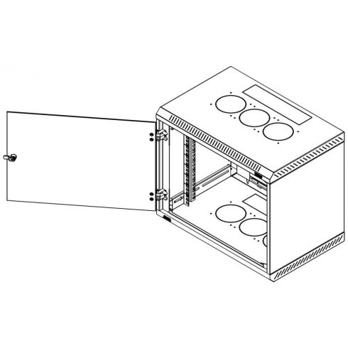 Triton 19' jednodijelni ormarić 15U/600mm izrez za ventilator RAL7035