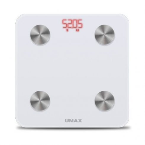 UMAX pametna vaga Smart Scale US20M/ 0,2 - 150 kg/ Bluetooth 4.0/ 6 parametara tijela/ češka/ bijela