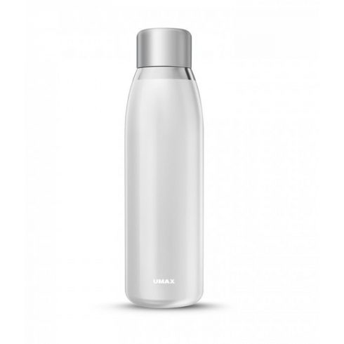 UMAX pametna boca Smart Bottle U5 White/ upozorenje na režim pijenja/ volumen 500ml/ rad 30 dana/ USB/ čelik