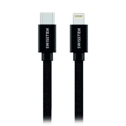 Swissten Data Cable Textile USB-C / Lightning Mfi 1.2 M Black