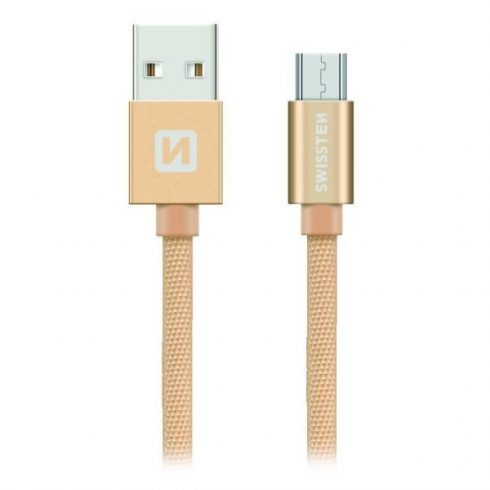 Swissten Data Cable Textile Usb / Micro Usb 2.0 M Gold