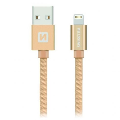 Swissten Data Cable Textile Usb / Lightning Mfi 1.2 M Gold