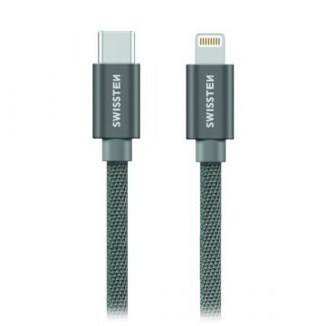 Swissten Data Cable Textile USB-C / Lightning 1.2 M Gray