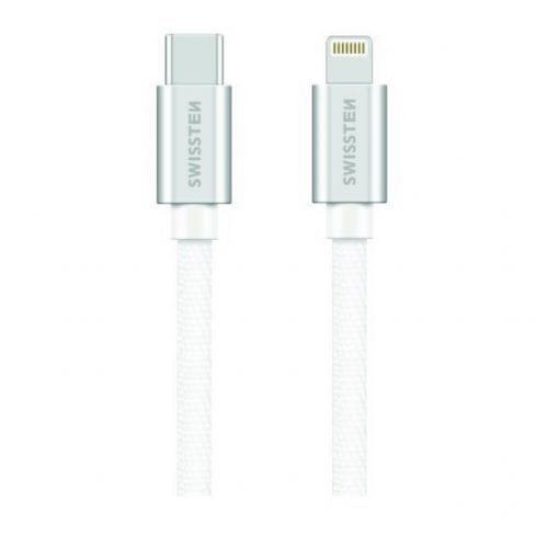 Swissten Data Cable Textile USB-C / Lightning 1.2 M Silver